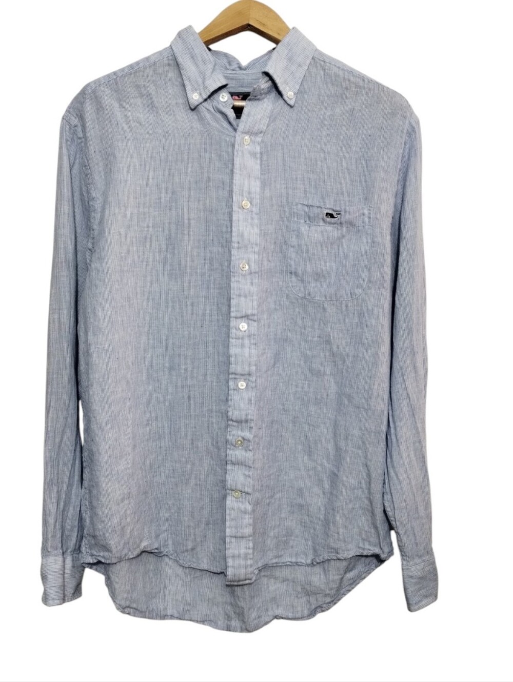 Vineyard Vines‎ Mens L Classic Fit Tucker Shirt 100% Linen Button Up Long Sleeve